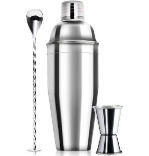 Cocktail Shaker 3 Piece Set Stainless Steel
