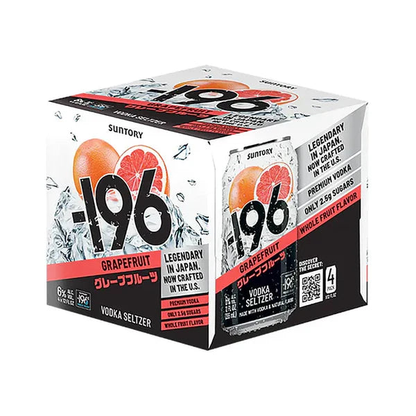 -196 Grapefruit Vodka Seltzer 4Pk 355ML