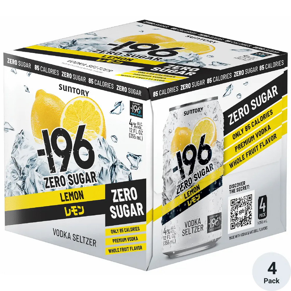 -196 Lemon Vodka Seltzer 4Pk 355ML
