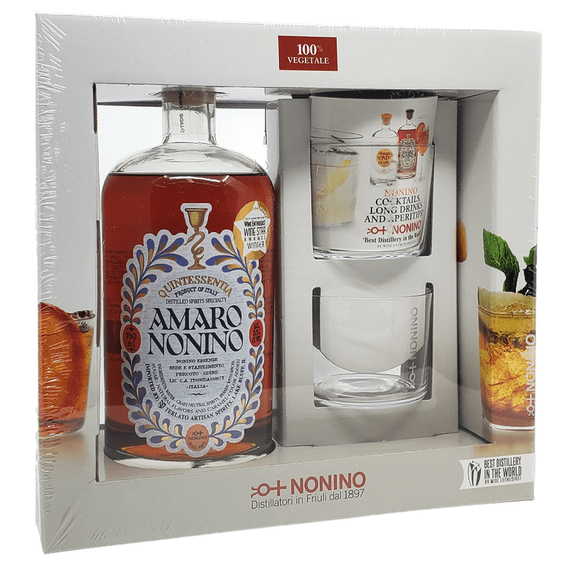Amaro Nonino Quintessentia Liqueur Venezia Italy With Two Glasses Gift Pack 750ml