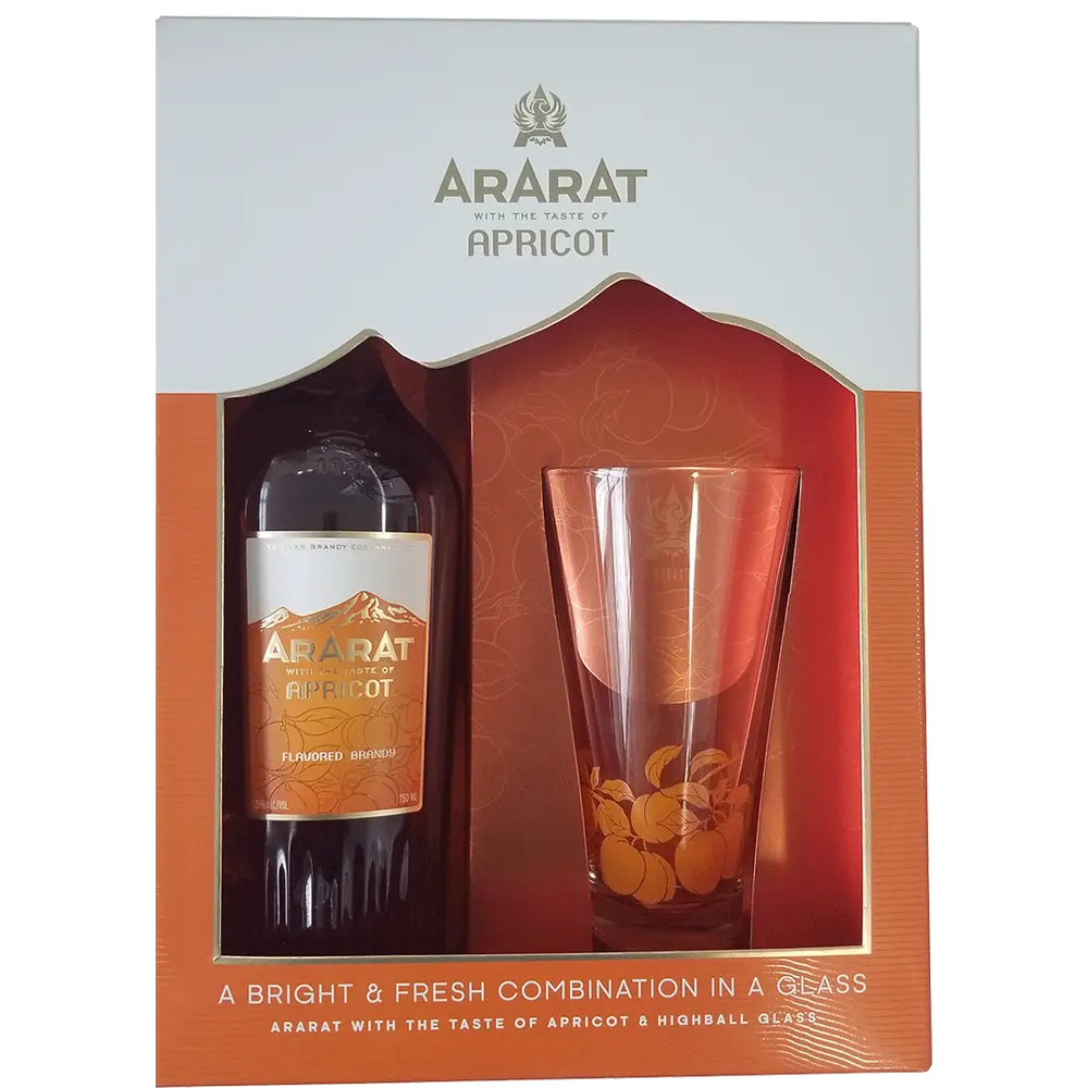 Ararat Apricot with Highball Glass Brandy 750ML