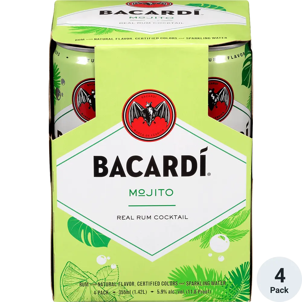 Bacardi Cocktails Mojito 4PK 355ML