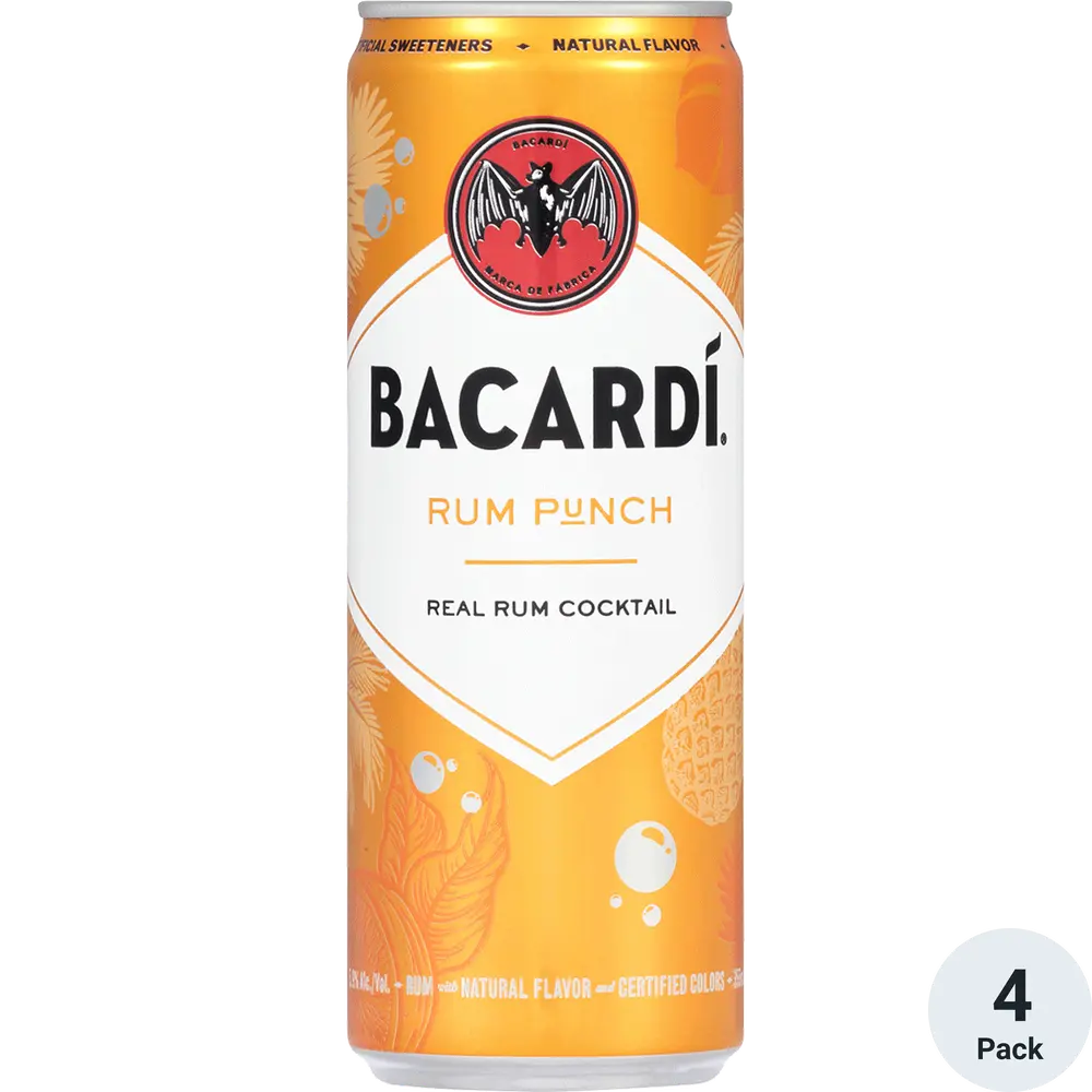 Bacardi Cocktails Rum Punch 4PK 355ML