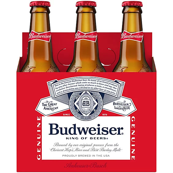 Budweiser Beer 6Pack 12Bottel