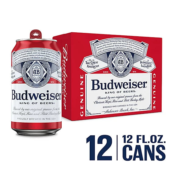 Budweiser Beer Can 12 Pack 12OZ