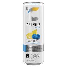 CELSIUS Fizz Free Blue Razz Lemonade, Functional Essential Energy Drink 12 FL OZ Can