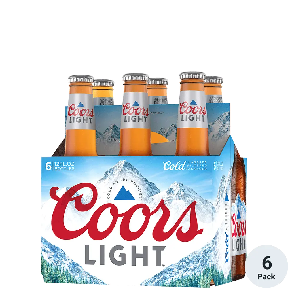 Coors Light Bottle 6Pack 12OZ