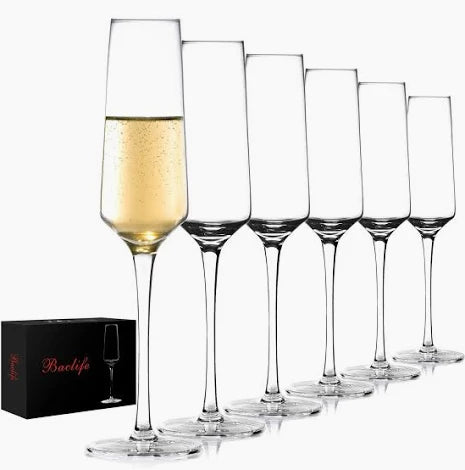 Elegant Champagne Glasses Set Of 6