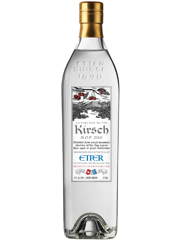 Etter Kirsch Cherry Brandy A.O.P Zug  Switzerland 375ML
