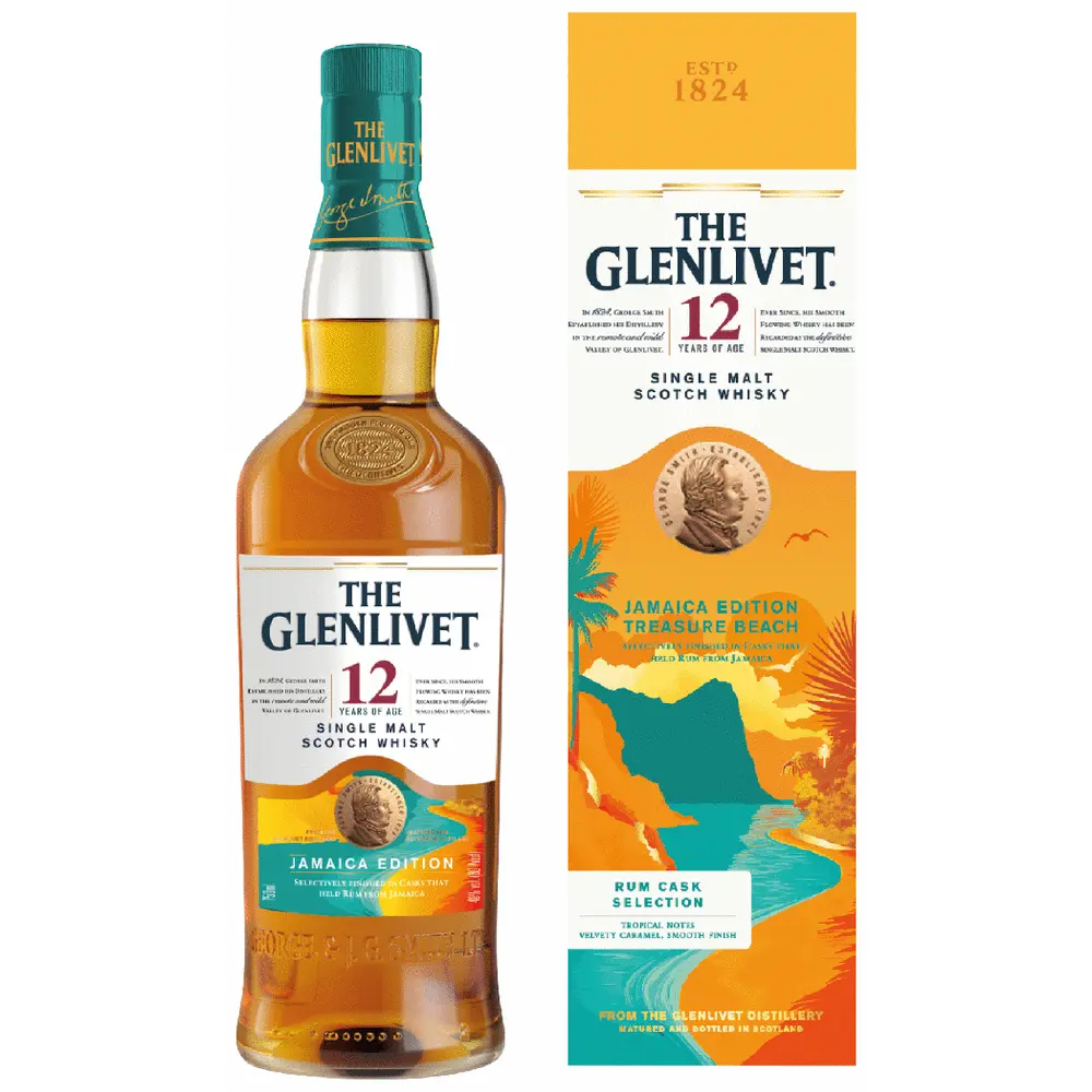 Glenlivet Scotch Single Malt Whiskey Rum Cask Jamaica Edition 12YR 750ml