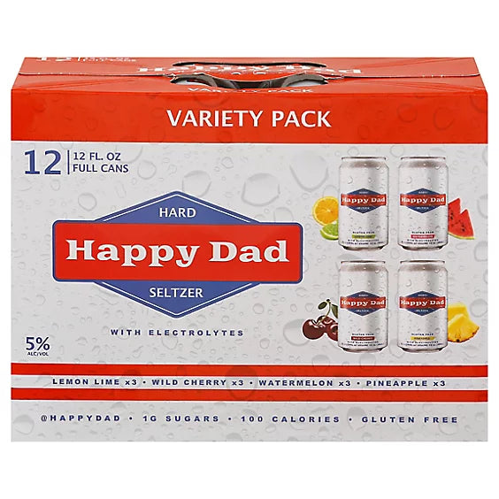 Happy Dad Hard Seltzer Variety Pack 12Pack Can 12OZ