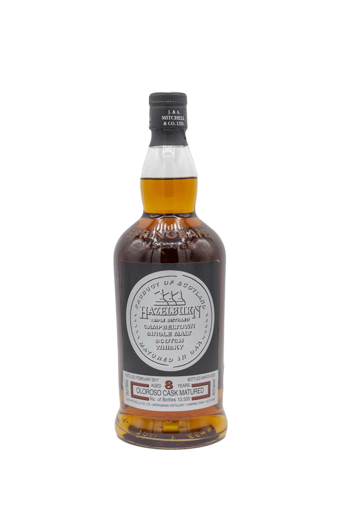 Hazelburn Single Malt 8Y Oloroso Cask Matured Scotch Whiskey 96.4PF 700ML