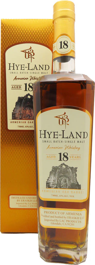 Hye Land Whiskey Single Malt Small Batch Armenian Oak Barrel  Armenia 18yr 750ml