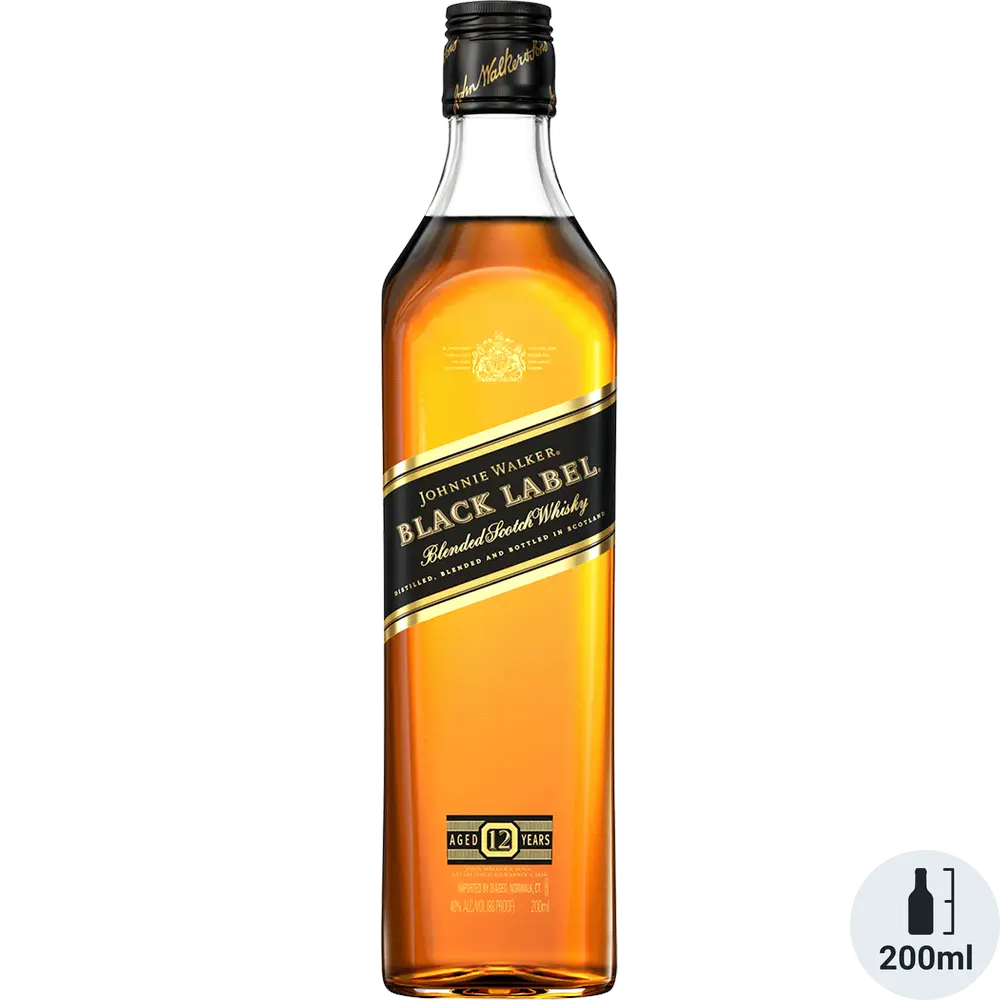 Johnnie Walker Blended Scotch Black Label 12 yr 80 200ML