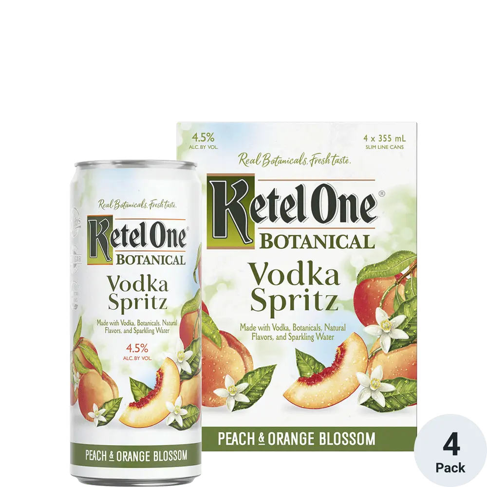 Ketel One Botanical Vodka Spritz Peach & Orange Blossom 355ML 4Pack