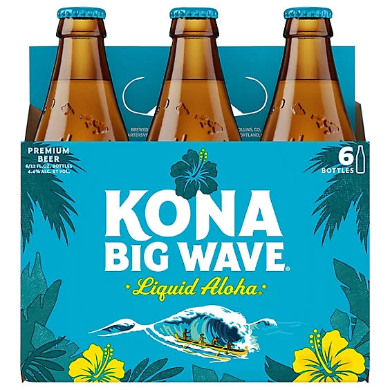 Kona Big Wave Liquid Aloha Golden Ale Beer 6 Pack Bottle 12OZ