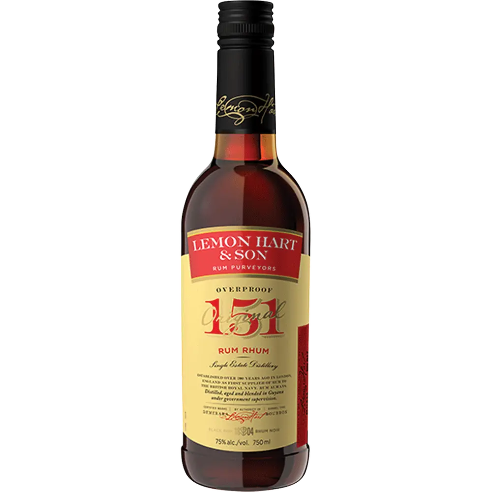 Lemon Hart & Son 151 Rum  Over Proof 750ML