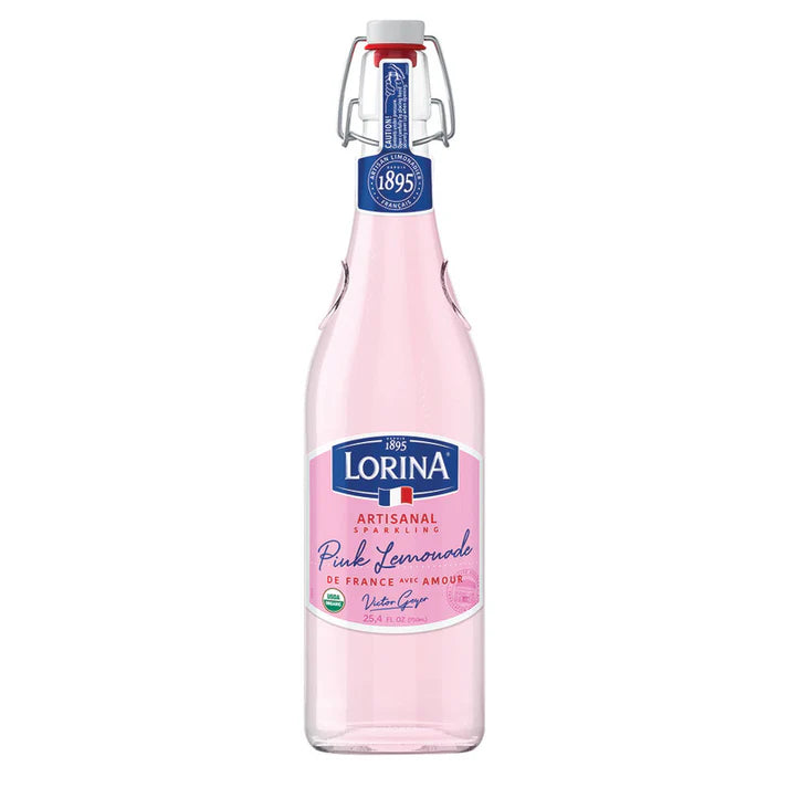 Lorina Pink Lemonade Naturally Flavored Sparkling Soda 25.4 Oz Bottle