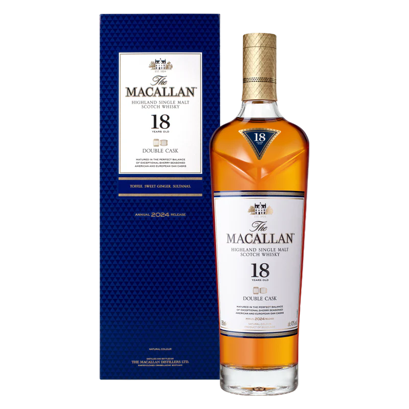 Macallan Double Cask Scotch Single Malt Whiskey 18Yr 750ML