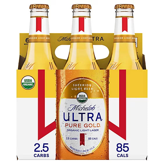 Michelob ULTRA Pure Gold Organic American Lager Beer 6PAck Bottle 12OZ