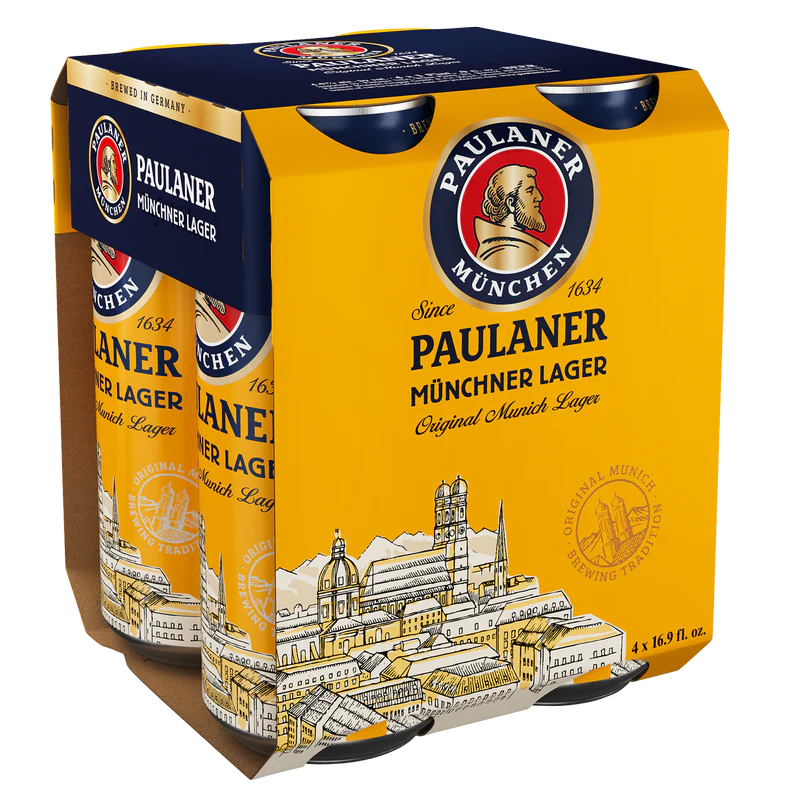Paulaner Original Munich Lager can 16.9OZ 4Pack 500ML