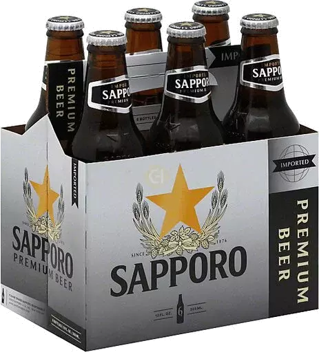 Sapporo 12OZ Bottles 6PK