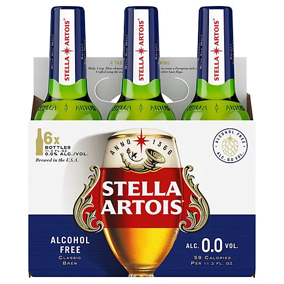 Stella Artois Liberte Premium Alcohol Free Malt Beverage 6Pack Bottles11.2OZ